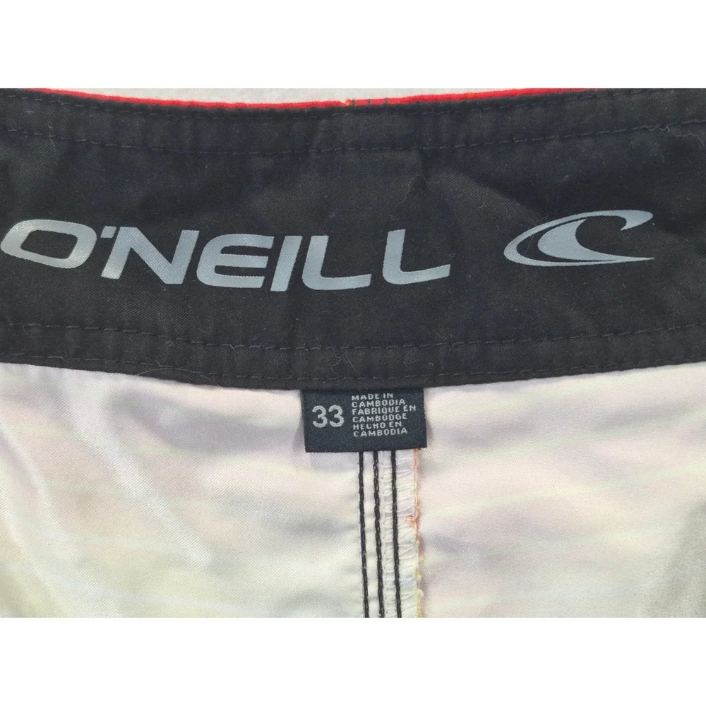 O'Neill Hyperfreak Board Shorts Sunset Palm Tree Graphic Multi-Color Mens 33